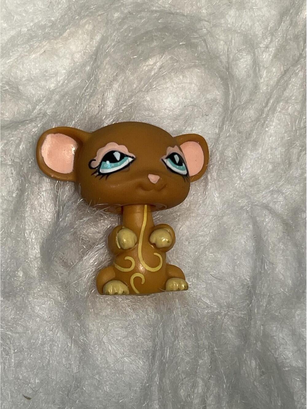 2006 Littlest Pet Shop Mouse #462 Diamond Eyes Brown Tan Swirl LPS